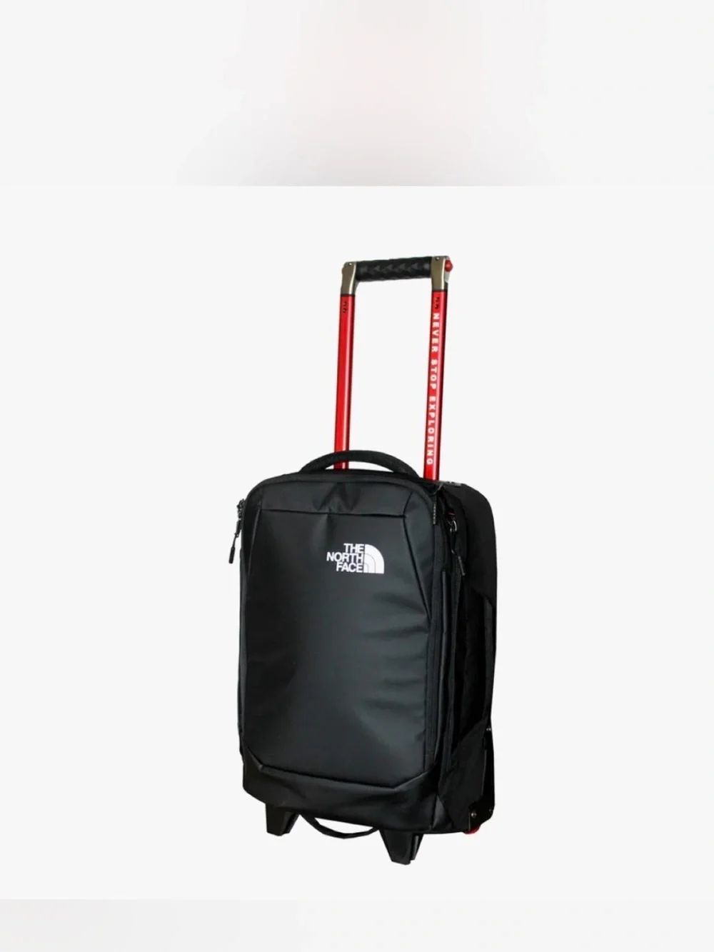 The North Face Black Rolling Carry-On with Red Handle